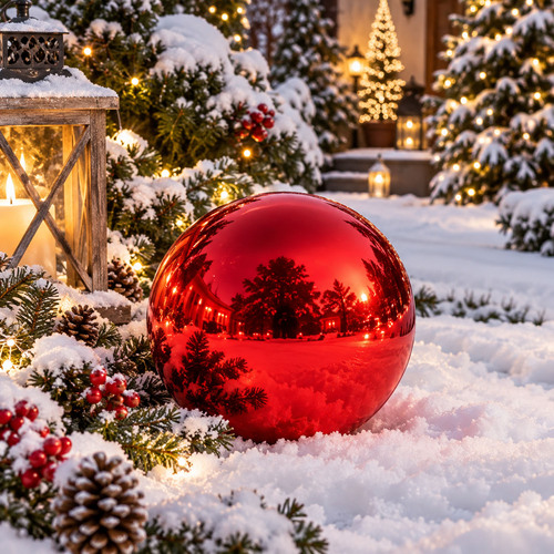 Jumbo Weihnachtskugel Christbaumkugel unzerbrechlich Kunststoff 30cm Rot 