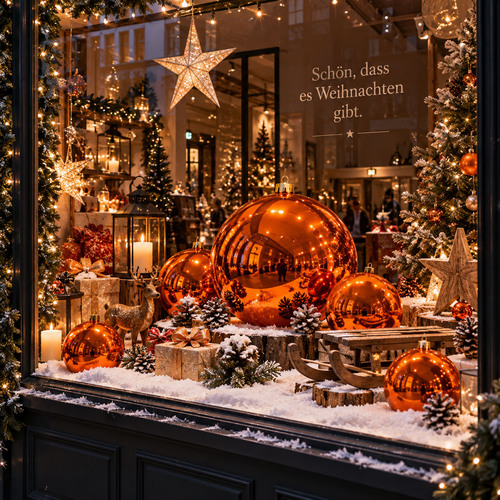 Jumbo Weihnachtskugel Christbaumkugel unzerbrechlich Kunststoff 30cm Orange