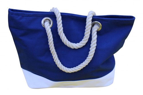 Gro�e Tasche uni/ maritime Streifen Strandtasche, Shopper, Tragetasche, Einkaufstasche 