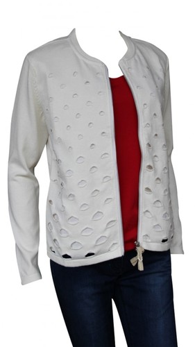 PIECE OF BLUE Strickjacke gelb, wei� - Nachfolger von Blue Willis, Gr.S, Gr.M, Gr.XL, Gr.XXL, 100% Baumwolle exclusiv