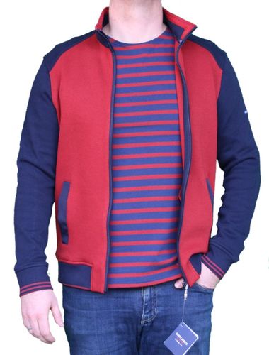 Saint James Strickjacke blau dunkelrot 100% Baumwolle  Gr. M, Gr. L, Gr.XL