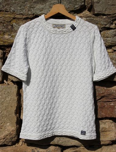 Piece of Blue Damen Strickpulli rot, wei oder blau excluisver Strick 100% Baumwolle 