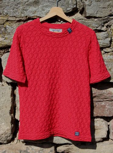 Piece of Blue Damen Strickpulli rot, wei oder blau excluisver Strick 100% Baumwolle 