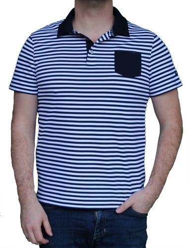 Saint James Herren Poloshirt navy Flaggen Gr.M, Gr.L, Gr.XL, Gr.XXL, Gr. XXXL