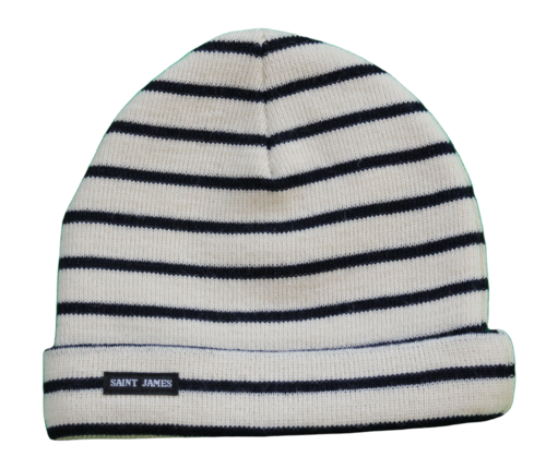Saint James M�tze  Fischerm�tze Beanie blau wei�  Unisex Einheitsgr��e 100% Wolle 