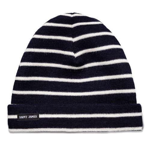 Saint James M�tze  Fischerm�tze Beanie blau wei�  Unisex Einheitsgr��e 100% Wolle