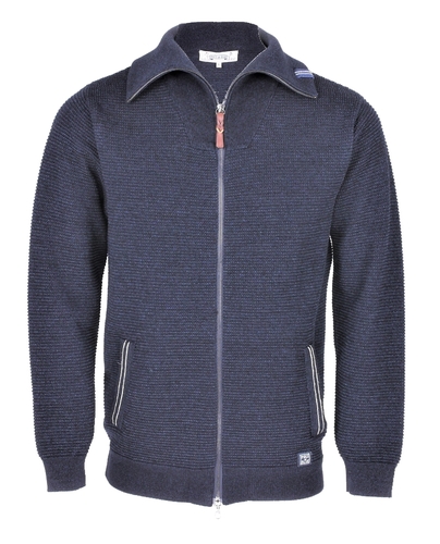 Piece of Blue Herren Strickjacke indigo 100% Baumwolle