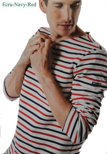 Saint James Herren Shirt gestrickt gestreift 100% Baumwolle Meridien Mod. Tri