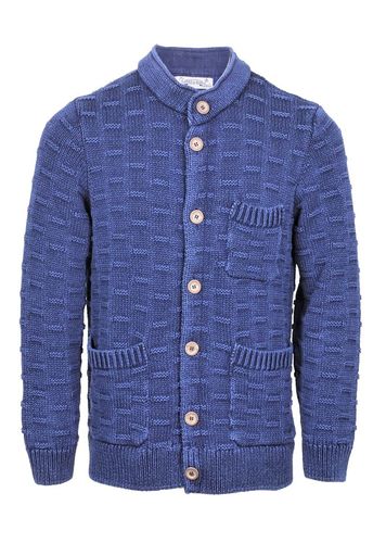 PIECE OF BLUE Herren Strickjacke 100% Baumwolle, schwerer Strick Gr.M, Gr.L, Gr.XL, Gr. XXL, Gr.XXXL 