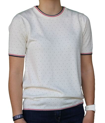 Sea Ranch Da. Pulli wei� mit Punkten gestrickt Gr.S, Gr.M, GR.L, Gr.XL, Gr.XXL, Gr.XXXL 