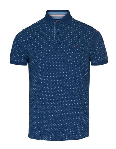 Sea Ranch Hr. Poloshirt indigo mit Punkten 100% Baumwolle, Polokragen, Herrenmode Gr.M, Gr.L, Gr.XL, Gr.XXL, Gr. XXXL