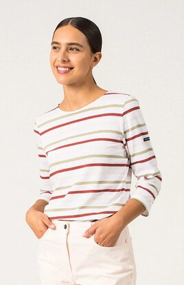 Saint James Da. Shirt gestreiftes maritimes Bretagne Shirt 100% Baumwolle 