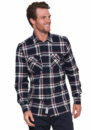 Brakeburn Hemd Holzf�ller Look blau rot wei� kariert Karo weiches Flanellhemd  Gr.M, Gr.L, Gr.XL, Gr.XXL, Gr. XXXL