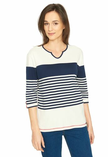 Sea Ranch Da. Shirt 3/4 Arm navy ecru Streifen^Gr.S, Gr.M, GR.L, Gr.XL, Gr.XXL, Gr.XXXL 