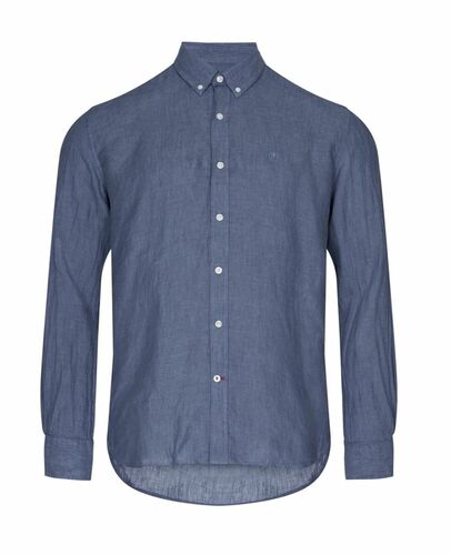 Sea Ranch Herren Hemd Leinen indigo leicht luftig Langarm  Gr.M, Gr.L, Gr.XL, Gr.XXL, Gr. XXXL