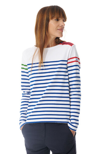 Mousqueton Damen Shirt Marjana Jersey 285g/m� 100% Baumwolle Ringelshirt, 3 farbig  Gr.38, Gr.40, Gr.42, Gr.44