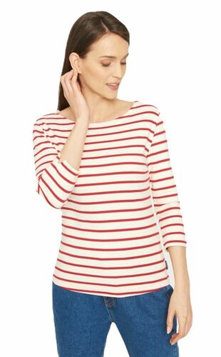 Sea Ranch Da. Shirt ecru maritimen Streifen maritimes Shirt 3/4 Arm Baumwolle Gr.S, Gr.M, GR.L, Gr.XL, Gr.XXL, Gr.XXXL 