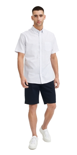 Red Green Herren Hemd August kurz kleines Muster Oxfort Print wei� Baumwolle Gr.M,Gr.L, Gr.XL, Gr. XXL, Gr. XXXL