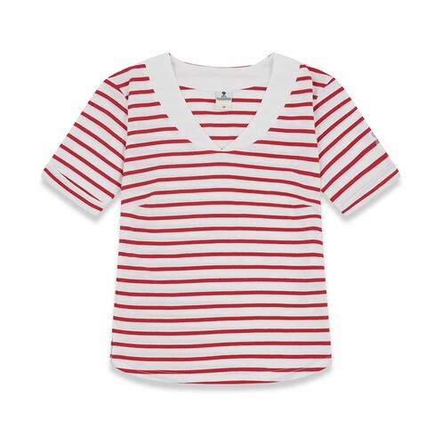 Mousqueton Damen T-Shirt Jersey Querstreifen Ringeldesign Streifenshirt Bretagne T-Shirt Gr.36-46