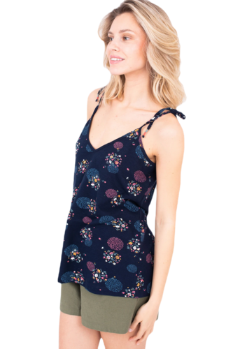Brakeburn Bluse Emma Camisole mit Sommerdruck Bl�mchen und Bl�tter Allover Druck d�nne Sommerbluse Gr. 36, Gr. 38, Gr. 40, Gr. 42, Gr. 44, Gr. 46