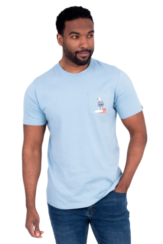 Brakeburn Herren T-Shirt Seagul Pocket Tee Baumnwolle Bristtasche Gr.S, Gr. M, Gr.L, Gr.XL, Gr. XXL