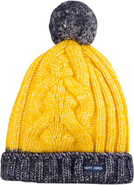 Saint James M�tze mit Bommel 64% Baumwolle, 22% Alpaka, 14% Wolle kuschelweich