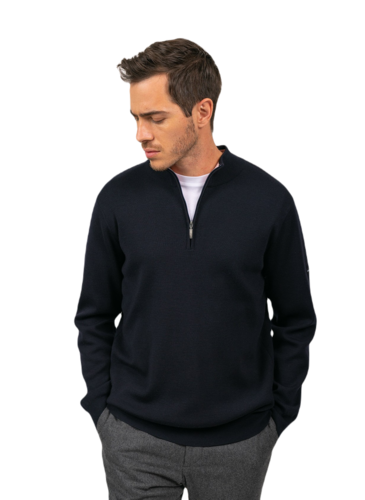 Saint James Herren Pullover Crossley Wolle Merino navy gris Wollpullover Gr.M, Gr.L, Gr.XL, Gr.XXL, Gr. 3XL