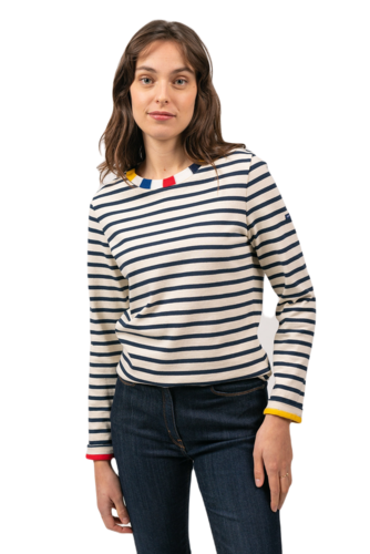 Saint James Damen Bretagne Shirt gestrickt farbliche Akzente