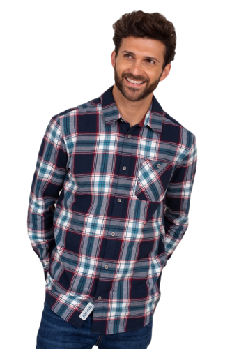 Brakeburn Herren Hemd Holzf�ller Baumwollflanell Karo Kent Kragen Brusttasche mit Knopf Gr.M,Gr.L, Gr.XL, Gr. XXL, Gr. XXXL