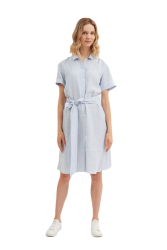 Saint James maritimes Leinenkleid Christina mit d�nnen Streifen