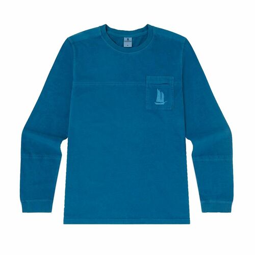 Mousqueton Hr. Langarm Shirt petrol 100% Baumwolle kleine Brusttasche d�nnes Jersey  Gr.S, Gr.M, Gr.L, Gr.XL, Gr.XXL