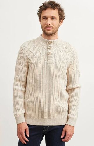 Saint James Herren Pullover Troyer natur  Gr.M, Gr.L, Gr.XL, Gr.XXL, Gr.XXXL