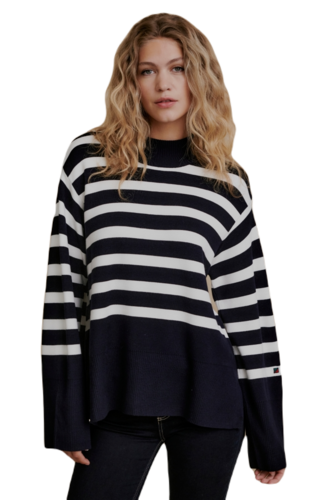 Red Green Damen Pullover Kat leger blau wei� maritim gestreift Viskose