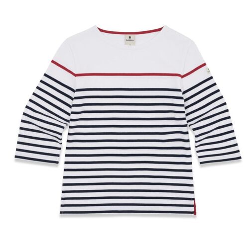 Mousqueton Damen Shirt Marina Flahaut Jersey 100% Baumwolle Ringelshirt 3/4 Arm