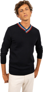 Saint James Elysee Herren Pullover Wolle V-Hals 100% Wolle klassisch