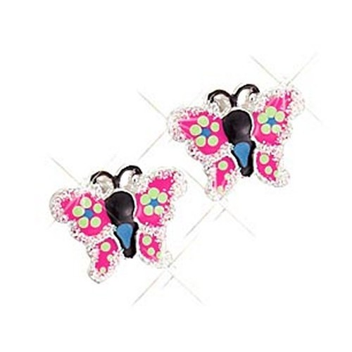 Scout Kinder Ohrringe Ohrstecker Silber Schmetterling glitzer M�dchen 262126100