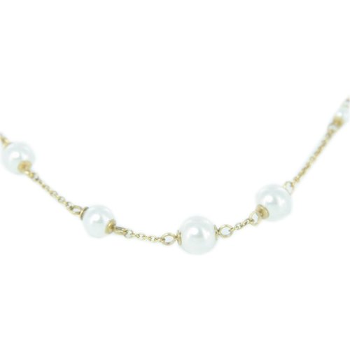 Skagen Damen Kette Collier Edelstahl Perlen Double Wrap gold JNSG035