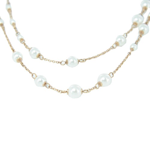 Skagen Damen Kette Edelstahl Perlen Double Wrap rose gold JNSR035