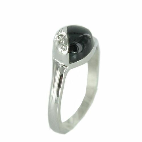 Skagen Damen Ring silber schwarz Zyrkonia JRSB021 S8 Gr. 57 (18,1)