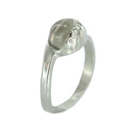 Skagen Damen Ring silber Rauch Zyrkonia JRSD021 S7 Gr. 54 (17,3)