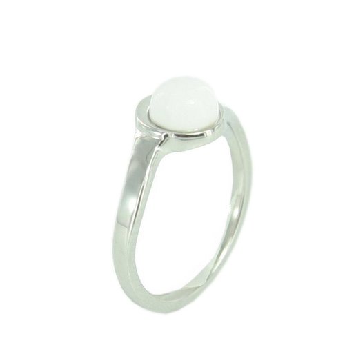 Skagen Damen Ring silber weisse Achat Perle JRSW022 S7 Gr. 54 (17,3)