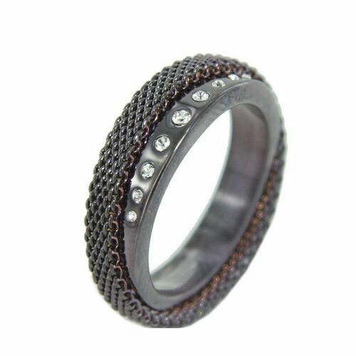 Skagen Damen Ring schwarz Milanaise JRSD016 S6 Gr. 52 (16,5)