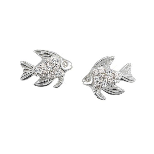 Scout Kinder Ohrringe Ohrstecker Silber Fisch Glitzer M�dchen 262140100