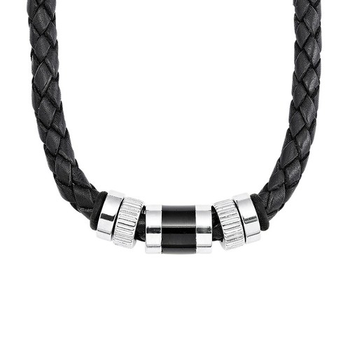 s.Oliver Jewel Herren Halskette Kette Leder Edelstahl SO688/1 - 9066681