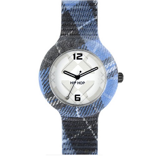 Hip Hop Uhr Silikonuhr Tartan large HWU0378 dundee blue