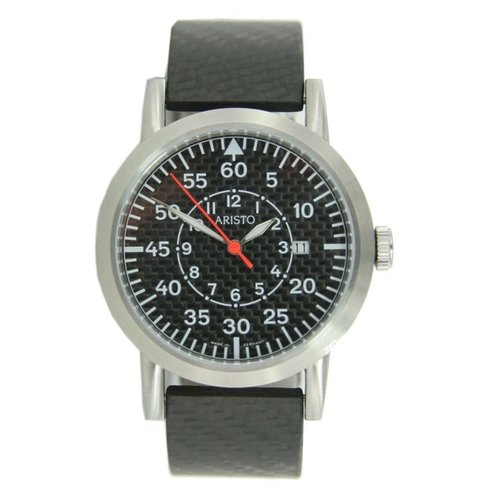 Aristo Herren Uhr Edelstahl Carbon Quarz 7H80QSC