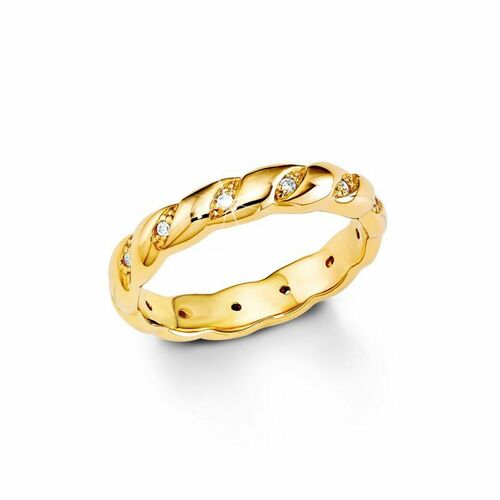 s.Oliver Jewel Damen Ring Silber gelbgold  Zirkonia SO1181