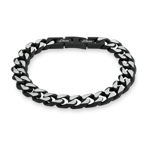 s.Oliver Jewel Herren Armband Edelstahl IP black SO1207/1 - 9954490