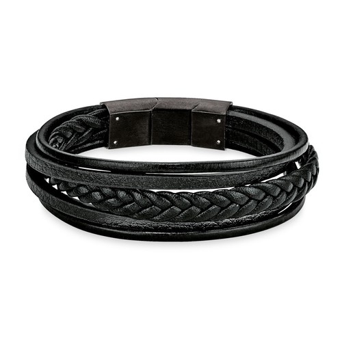 s.Oliver Jewel Herren Armband Kautschuk Leder SO1381/1 - 9038244