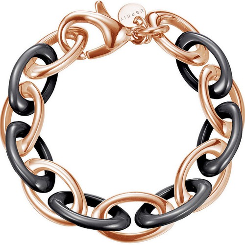 Esprit Damen Armband Pure Ceramic Black Rose Edelstahl ESBR11432D210